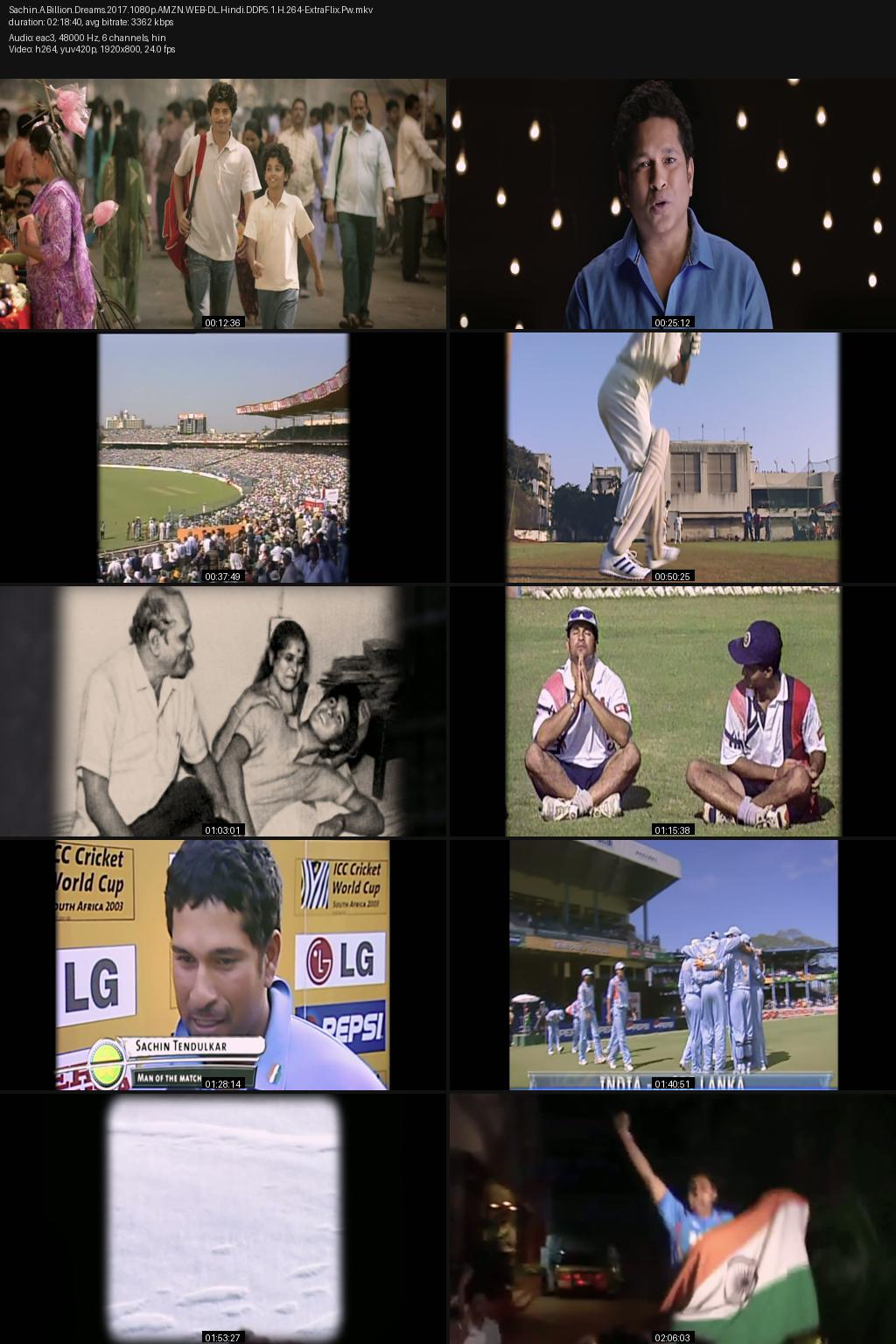 Sachin: A Billion Dreams (2017) [Hindi] 1080p 720p 480p Amazon WEB-DL ESub Screenshots