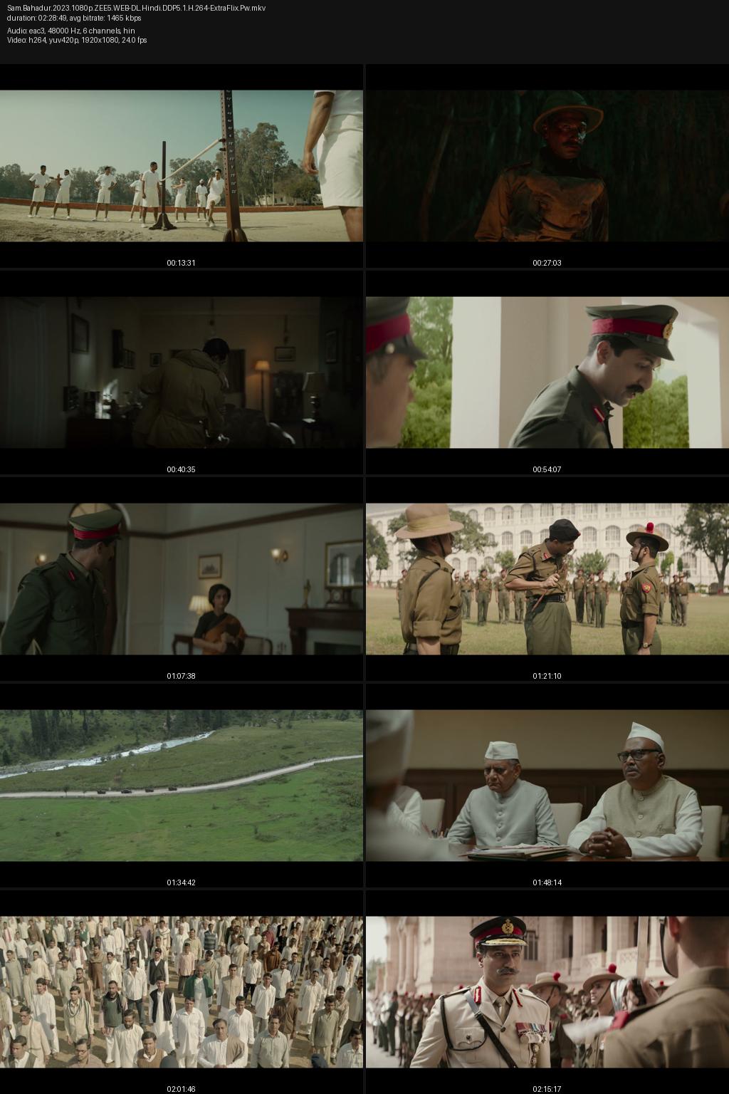 Sam Bahadur (2023) [Hindi] 4K 2160p 1080p 720p 480p ZEE5 WEB-DL ESub Screenshots