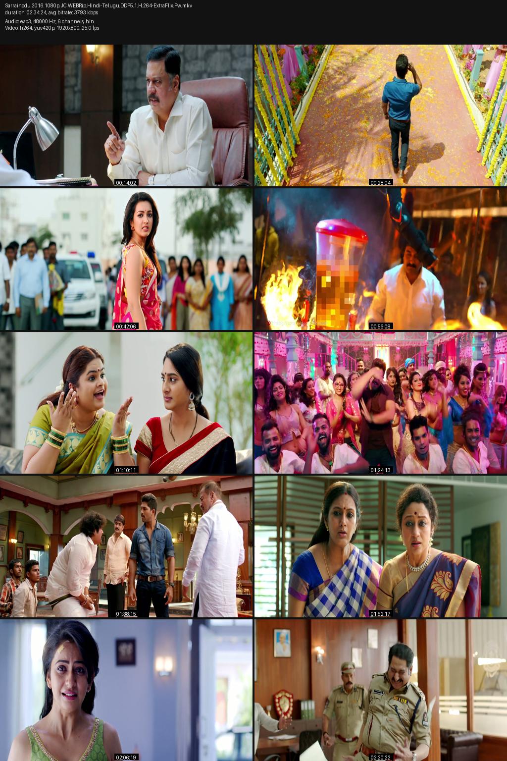Sarrainodu (2016) [Hindi-Telugu] UNCUT 1080p 720p 480p JioCinema WEBRip ESub Screenshots