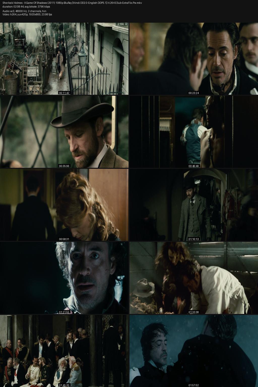 Sherlock Holmes: A Game of Shadows (2011) [Hindi-English] 1080p 720p 480p BluRay ESub Screenshots