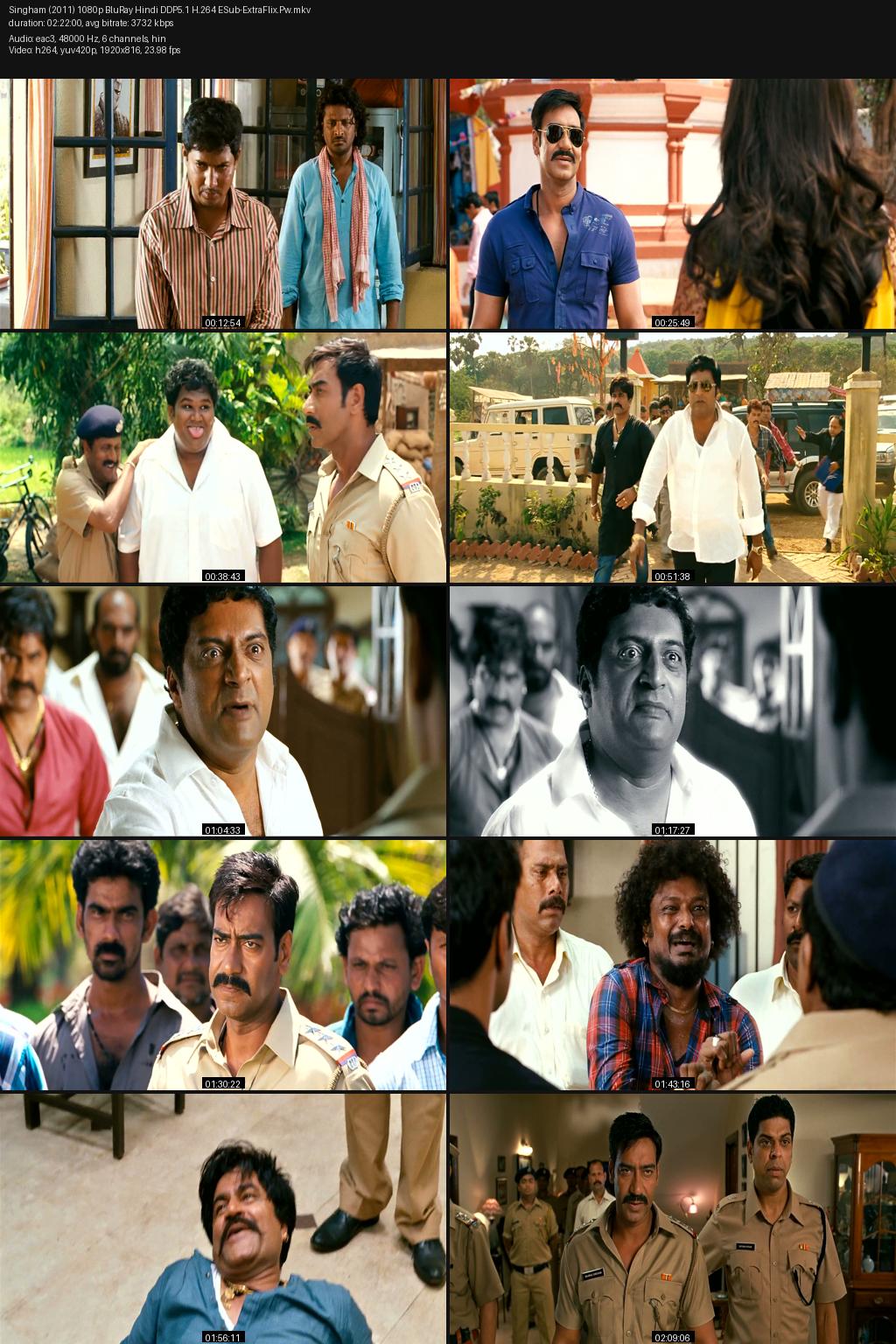 Singham (2011) [Hindi] 1080p 720p 480p BluRay ESub Screenshots