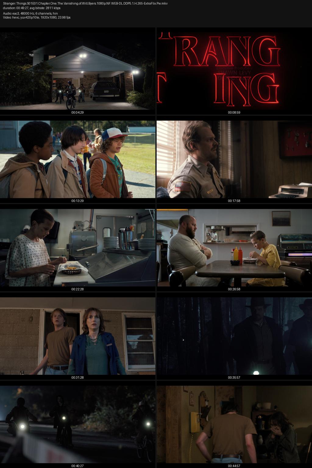 Stranger Things Season 1 (2016) 1080p | 720p | 480p Netflix WEB-DL [Hindi-English] ESubs Screenshots