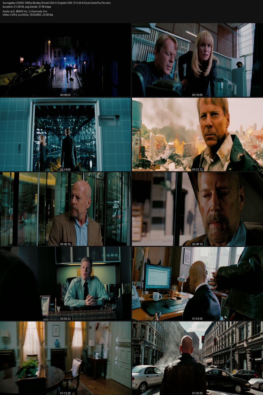 Surrogates (2009) [Hindi-English] 1080p 720p 480p BluRay ESubs Screenshots