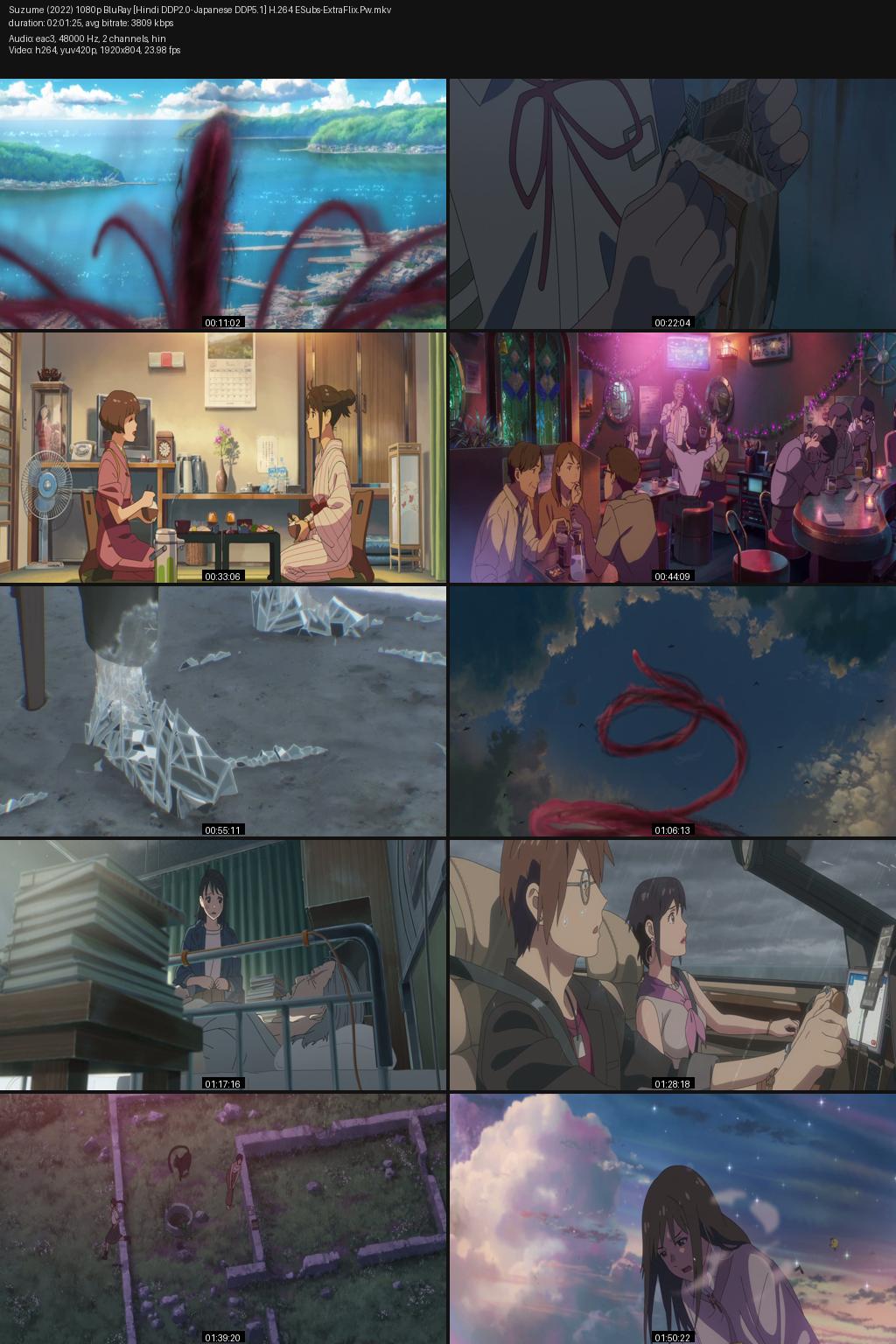 Suzume (2022) [Hindi-Japanese] 1080p 720p 480p BluRay ESubs Screenshots