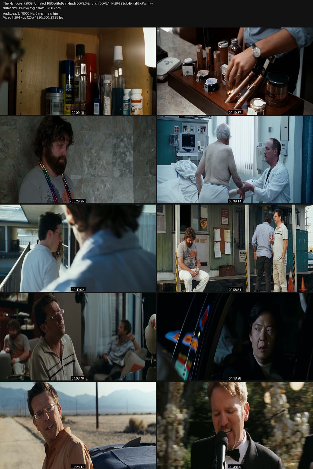 The Hangover (2009) Unrated [Hindi-English] 1080p 720p 480p BluRay ESub Screenshots