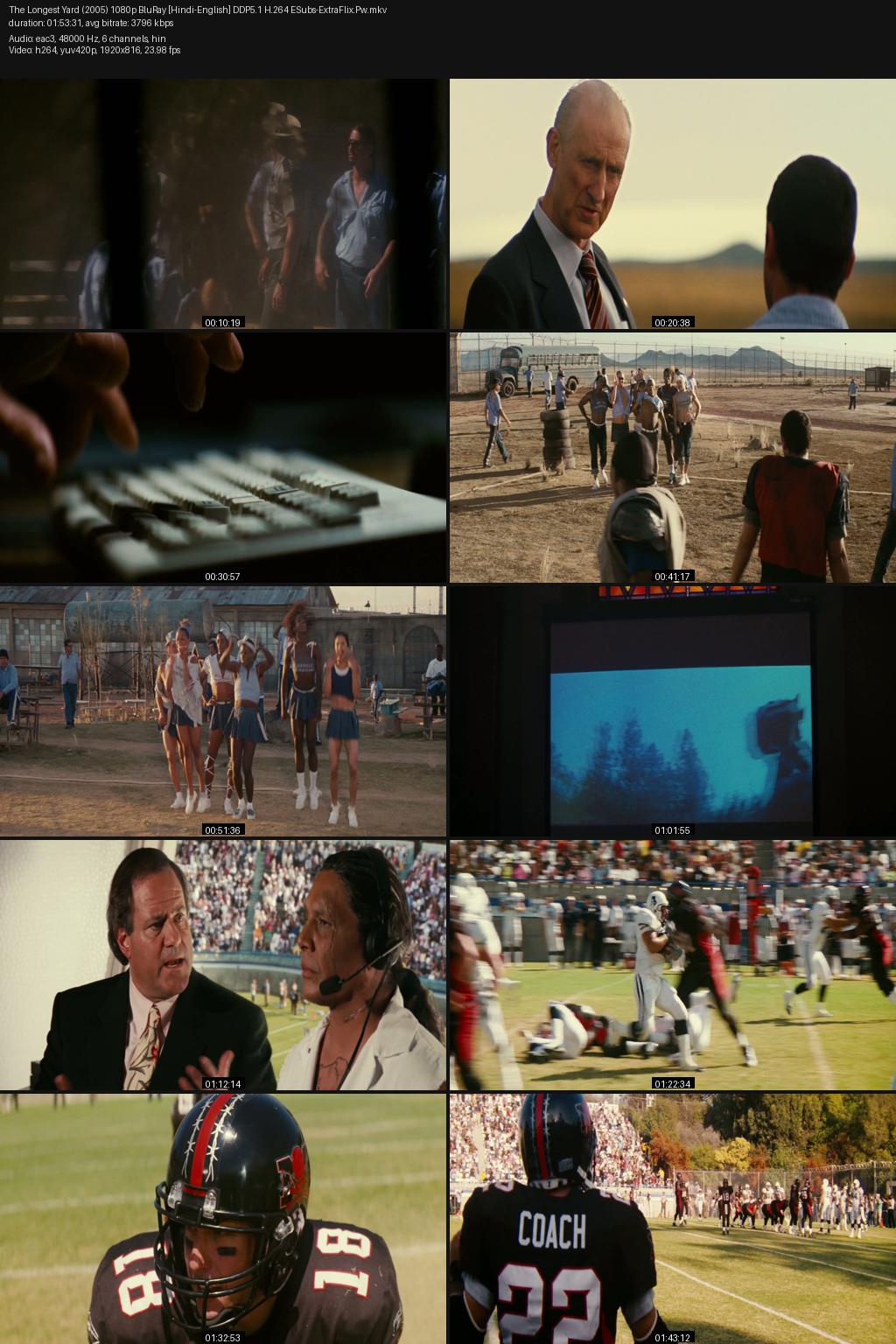 The Longest Yard (2005) [Hindi-English] 1080p 720p 480p BluRay ESubs Screenshots