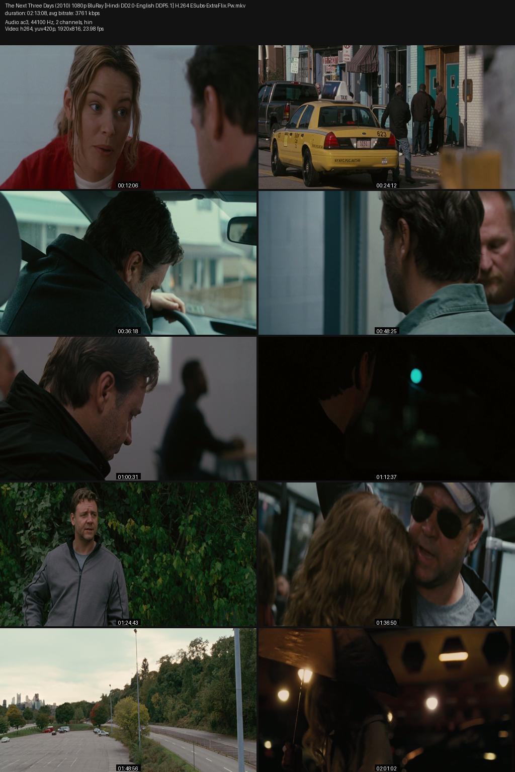 The Next Three Days (2010) [Hindi-English] 1080p 720p 480p BluRay ESubs Screenshots
