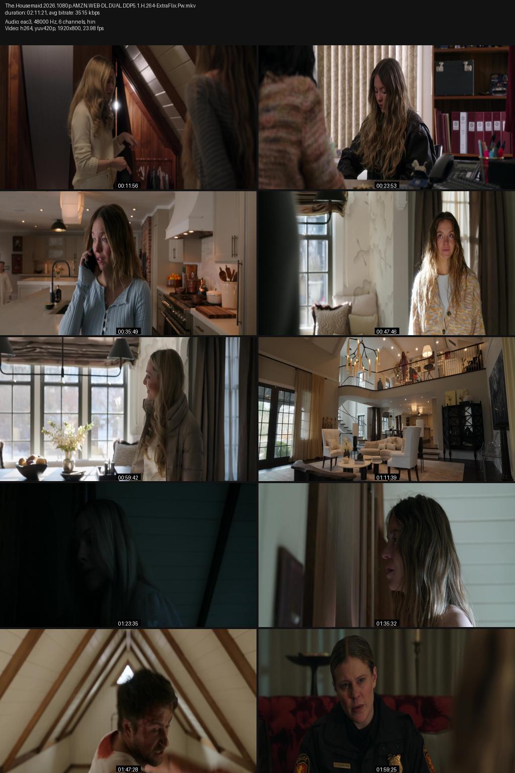 The Housemaid (2025) [Hindi-English] 4K 2160p 1080p 720p 480p Amazon WEB-DL ESub Screenshots