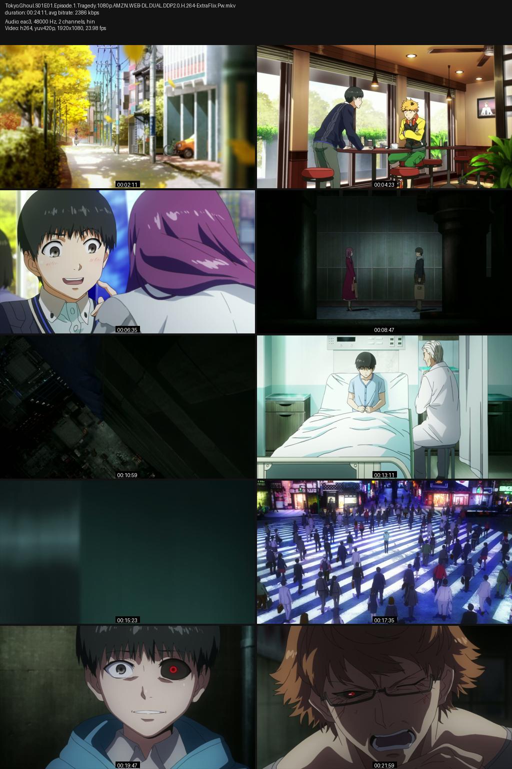 Tokyo Ghoul Season 1 (2014) [Hindi-Japanese] 1080p 720p 480p Amazon WEB-DL ESub Screenshots