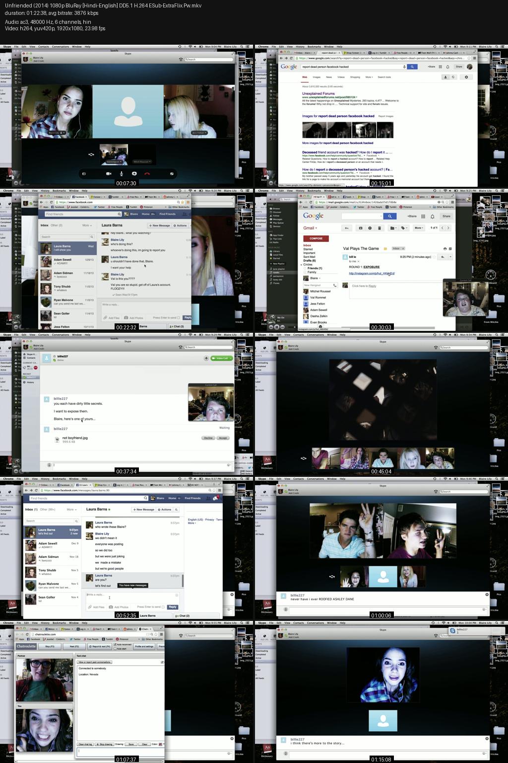Unfriended (2014) [Hindi-English] 1080p 720p 480p BluRay ESub Screenshots