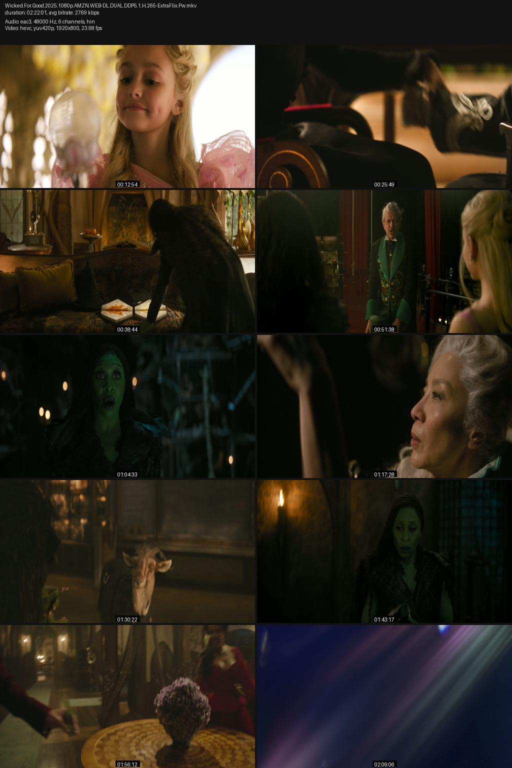 Wicked: For Good aka Wicked: Part 2 (2025) [Hindi-English] 4K 2160p 1080p 720p 480p Amazon WEBRip ESub Screenshots