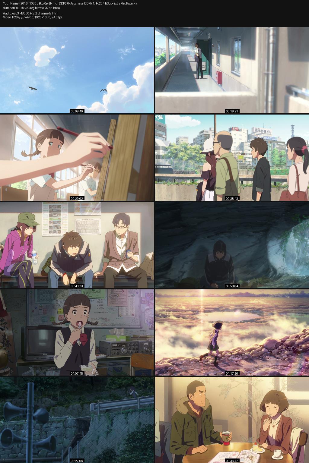 Your Name. aka Kimi no Na wa. (2016) [Hindi-Japanese] 1080p 720p 480p BluRay ESub Screenshots