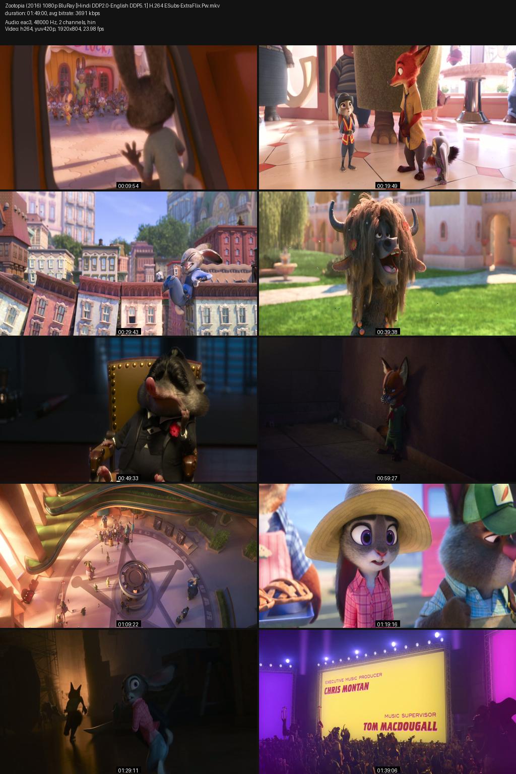 Zootopia (2016) [Hindi-English] 1080p 720p 480p BluRay ESubs Screenshots