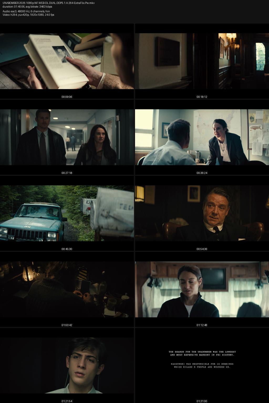 UNABOMBER (2026) [Hindi-English] 1080p 720p 480p Netflix WEB-DL ESubs Screenshots